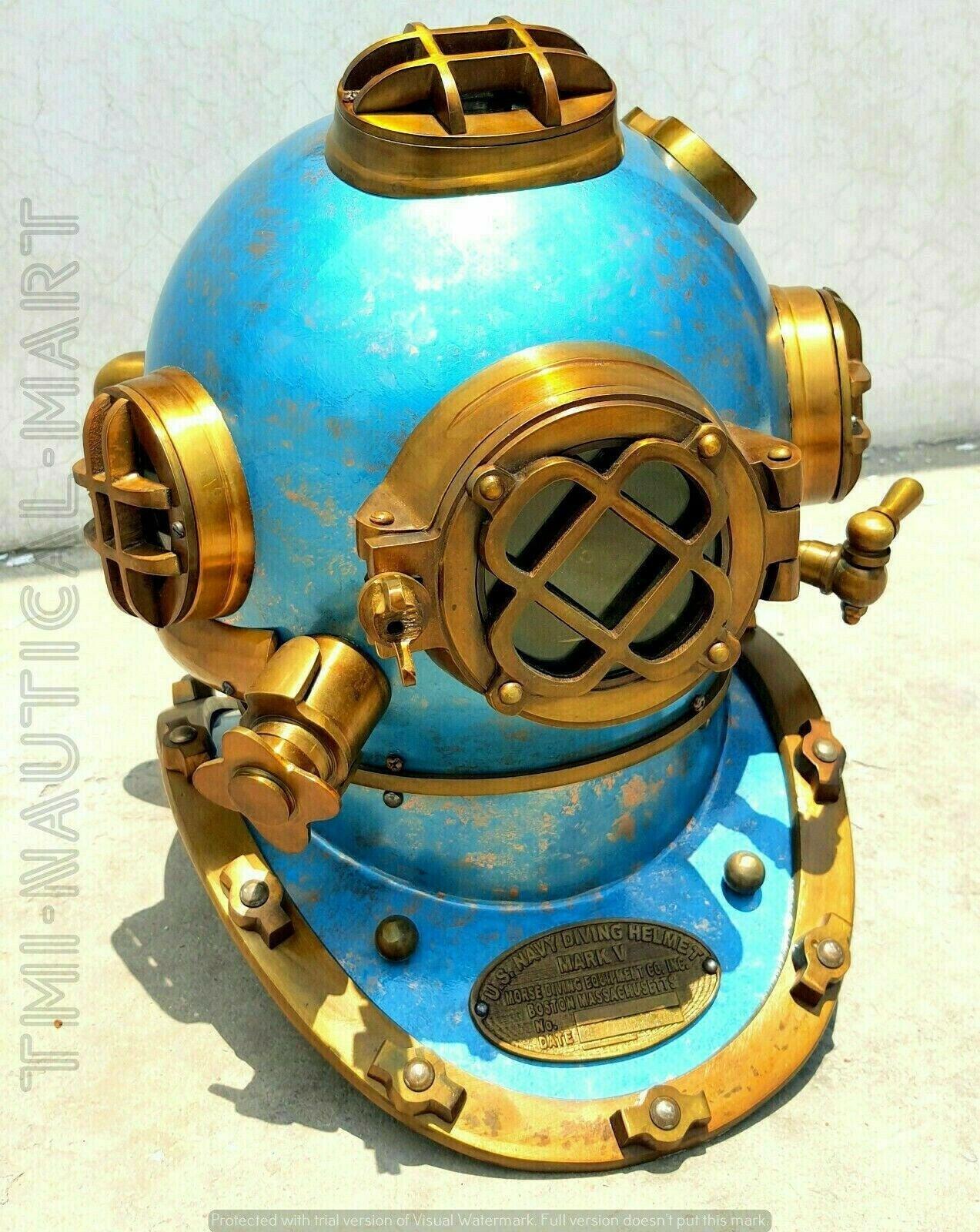 Diving Helmet Scuba US Navy Mark V Deep Sea Helmet Décor Gift - collectiblegiftitems