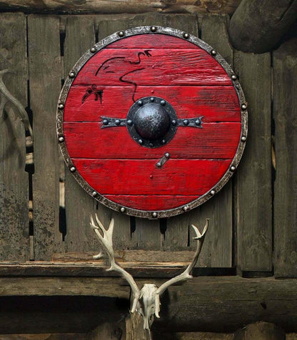 Medieval Viking shield 24'' Ragnar Lothbrok Authentic Battleworn Viking Shield - collectiblegiftitems