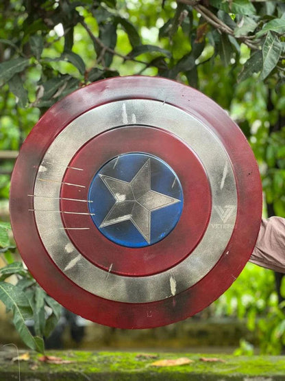 Captain America damaged Shield - Metal Prop Replica- screen Accurate Marvel Captain America's Shield - collectiblegiftitems