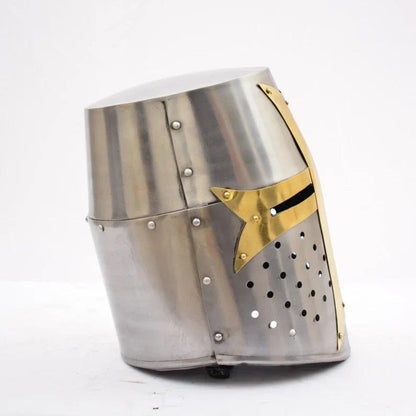 Medieval Crusader Helmet Templar Knight Helmet Silver Finish Crusader Helmet - collectiblegiftitems