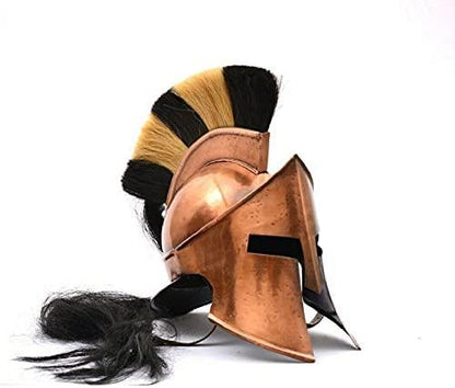 300 Movie Great King Leonidas Spartan Helmet~Fully Functional Medieval Copper Antique Helmet~ Solid Steel with Inner Leather Liner Helmet - collectiblegiftitems