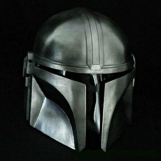 Metal Steel Mandalorian Helmet With Liner and Chin Strap For LARP/Cosplay/Role Play Halloween Costume - collectiblegiftitems