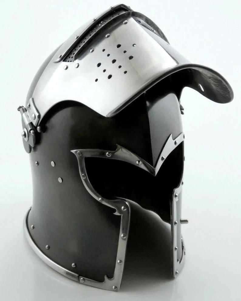 Medieval Knight Barbute Helmet ~ Roman Wearable Warrior - collectiblegiftitems