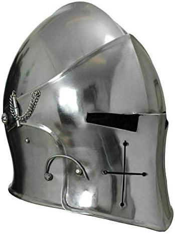 Retro SCA LARP Medieval Helmet 18 ga Warrior Costume Replica Full Steel Helmet Gift - collectiblegiftitems