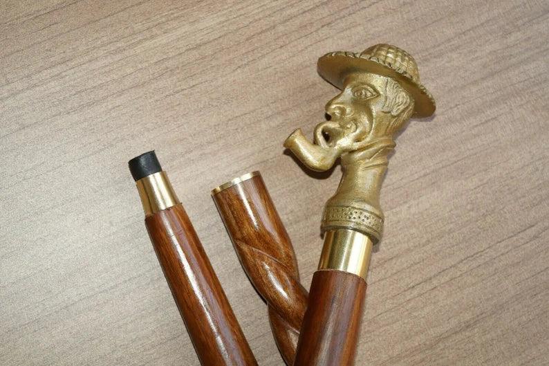 Aluminum Designer Sherlock Holmes Handle Walking Stick Cane - collectiblegiftitems