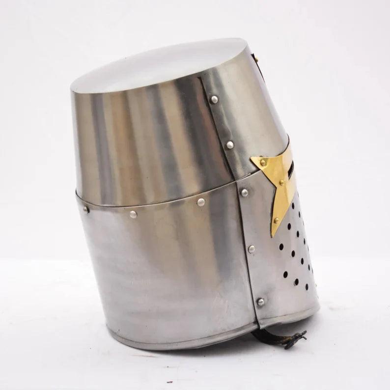 Medieval Crusader Helmet Templar Knight Helmet Silver Finish Crusader Helmet - collectiblegiftitems