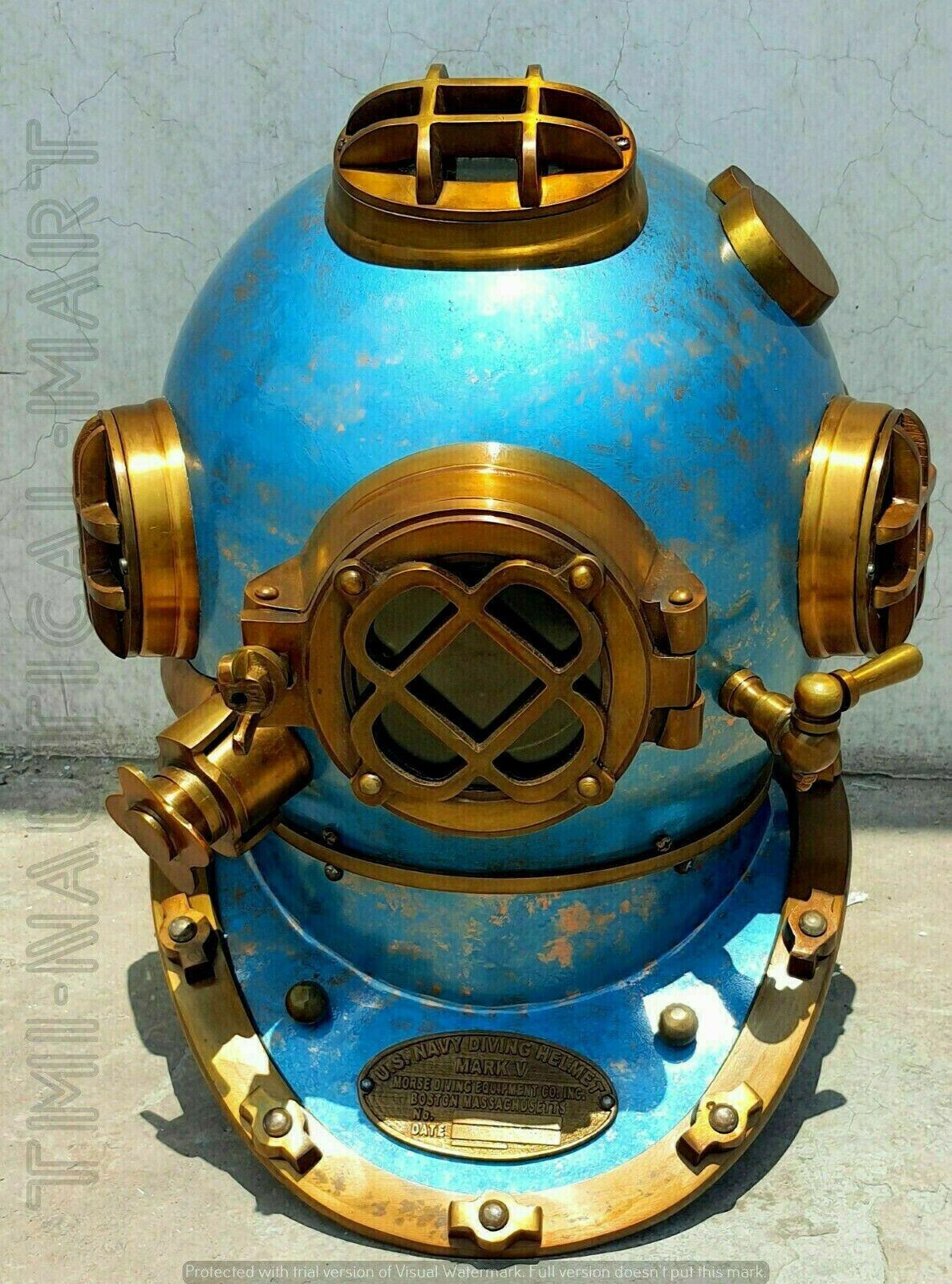 Diving Helmet Scuba US Navy Mark V Deep Sea Helmet Décor Gift - collectiblegiftitems