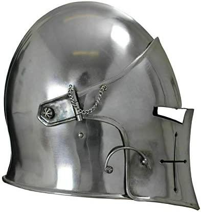 Retro SCA LARP Medieval Helmet 18 ga Warrior Costume Replica Full Steel Helmet Gift - collectiblegiftitems