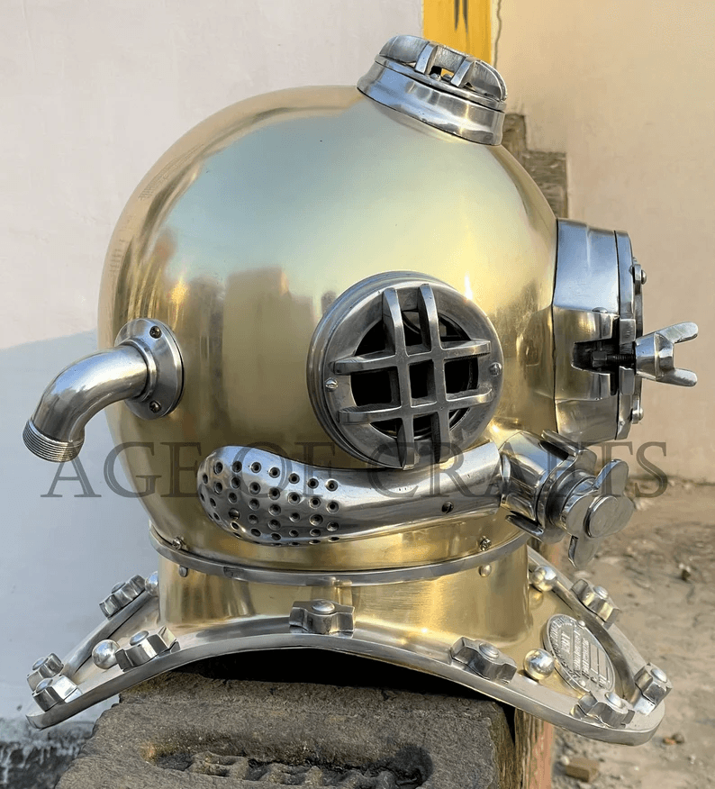 Antique Boston Diving Helmet Vintage Divers Deep Sea US Navy Mark V - collectiblegiftitems