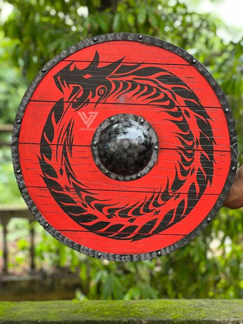 Handcrafted Medieval Viking Shield - 24-inch Wooden Battle Ready Shield - collectiblegiftitems