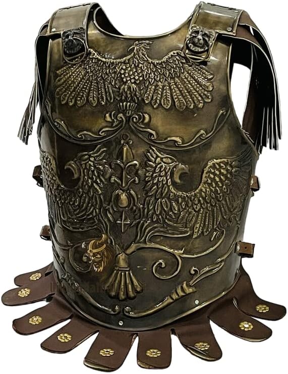 Medieval Brass Big Eagle Armor Roman Cuirass Reenactment Breastplate 18 Gauge Brass Cuirass for Cosplay - collectiblegiftitems