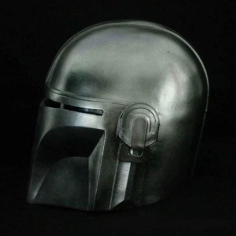 Metal Steel Mandalorian Helmet With Liner and Chin Strap For LARP/Cosplay/Role Play Halloween Costume - collectiblegiftitems