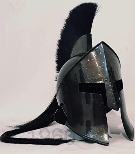 Retro 300 King Leonidas Spartan Helmet -300 Movie Solid Steel Helmet Medieval Gift - collectiblegiftitems