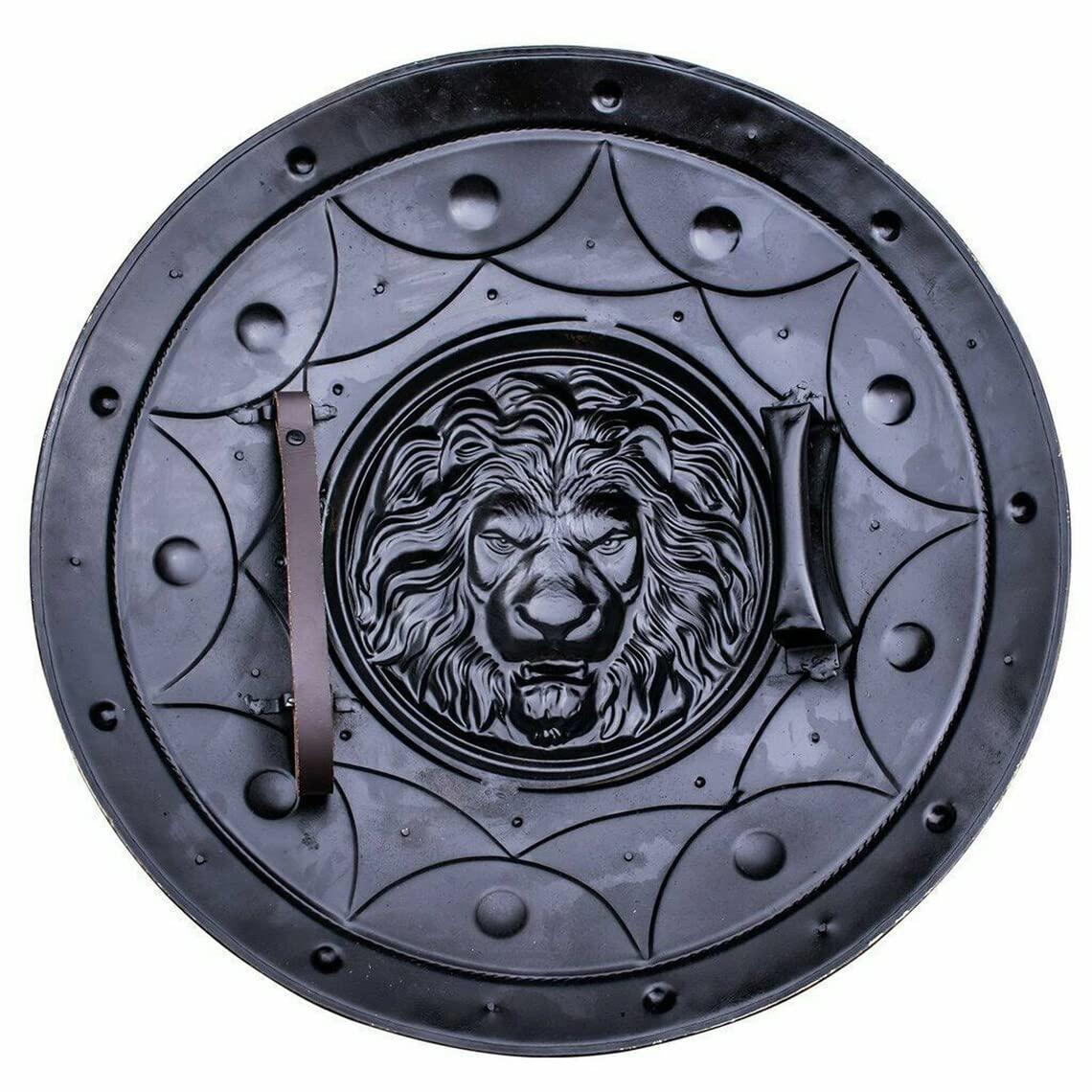 Medieval Warrior Royal Lion Stamped Circular Shield Face, 22 - collectiblegiftitems