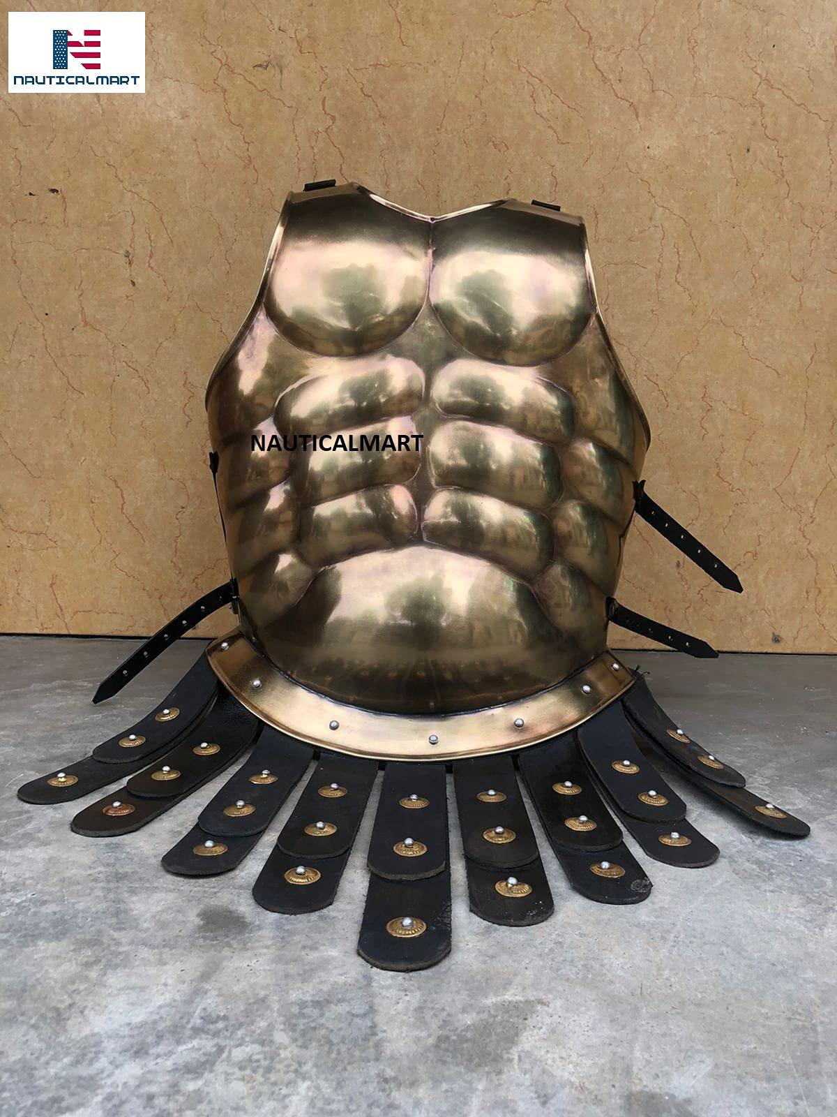 Medieval Armor Spartan Muscle Armor Breastplate 300 Movie Armor Helmet Red Plum Roman Warriors Costume - collectiblegiftitems