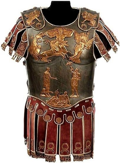 Medieval Roman Muscle Cuirass Armor Knight Breastplate with Skirt & Shoulder - collectiblegiftitems