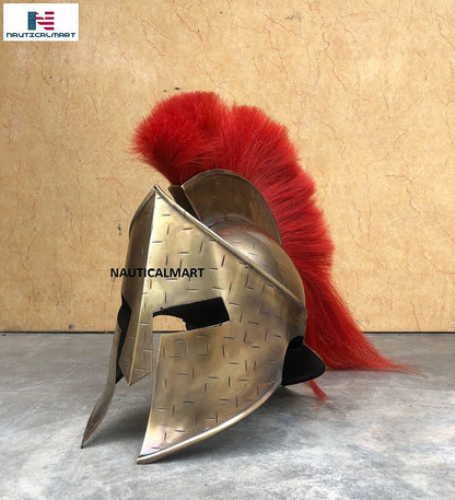 Medieval Armor Spartan Muscle Armor Breastplate 300 Movie Armor Helmet Red Plum Roman Warriors Costume - collectiblegiftitems