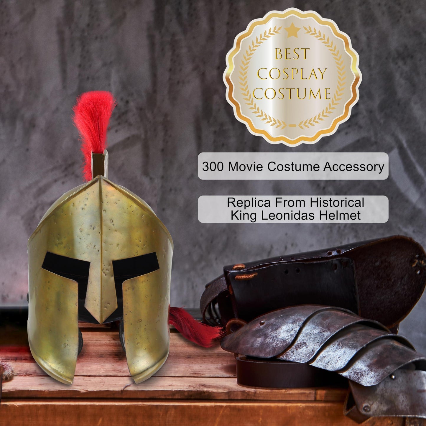 Medieval Armour King Leonidas Greek Spartan Roman Helmet Spartan Legions Helmet Men's Spartan Warrior Headwear Costume Accessories 300 Movie Authentic Replica Helmet - collectiblegiftitems