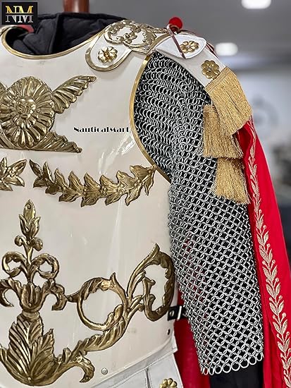 White Medieval Roman Muscle Cuirass Armor Knight Breastplate Larp Armor - collectiblegiftitems