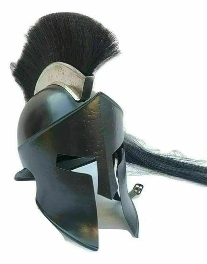 Spartan Black Medieval Armor Helmet - collectiblegiftitems