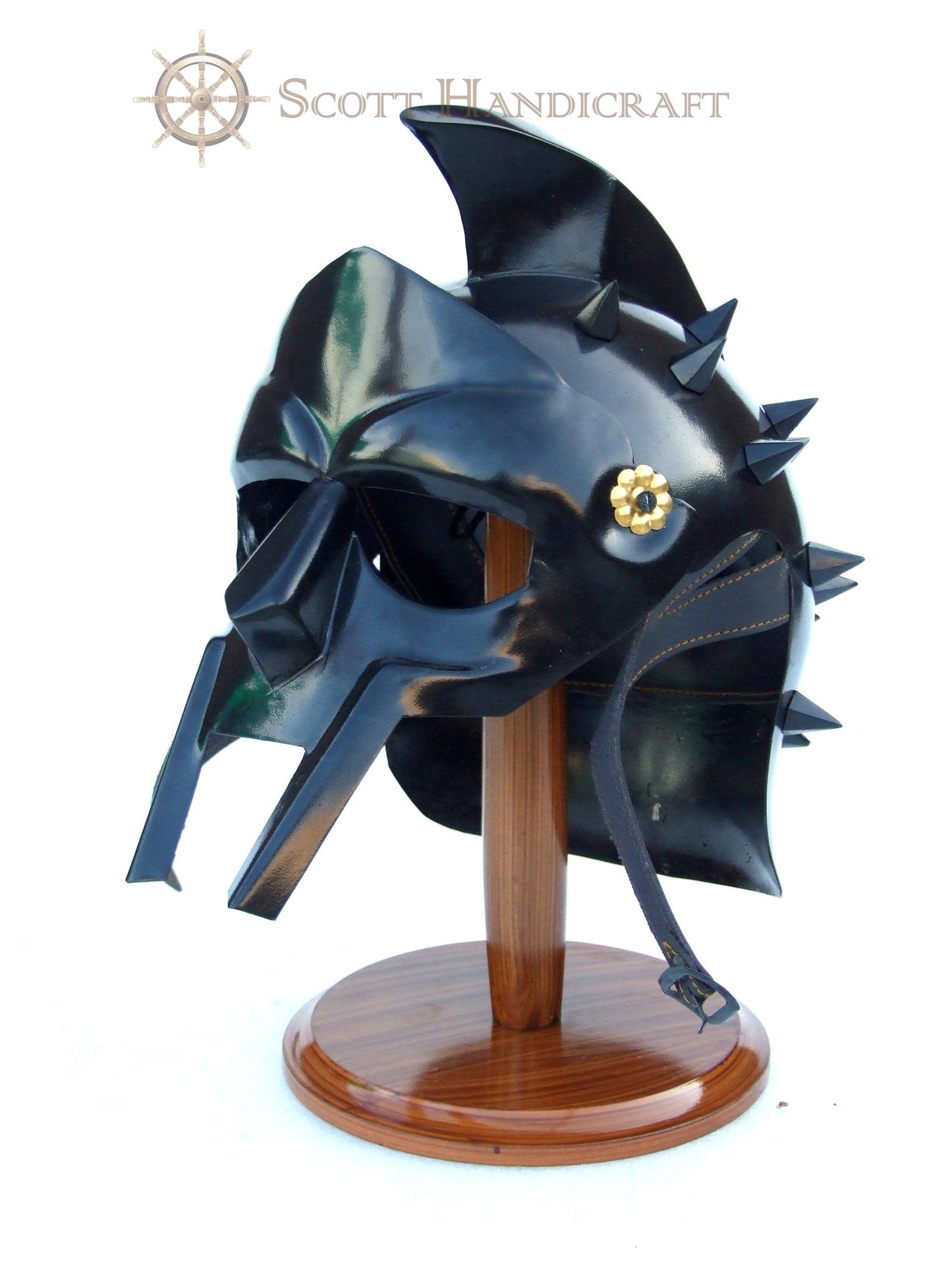 Roman Gladiator Maximus Helmet - Black - collectiblegiftitems