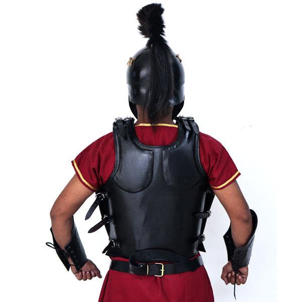 Full Body Roman Skirted Leather Armor Suit with Greek Metal Helmet LFBA07 - collectiblegiftitems