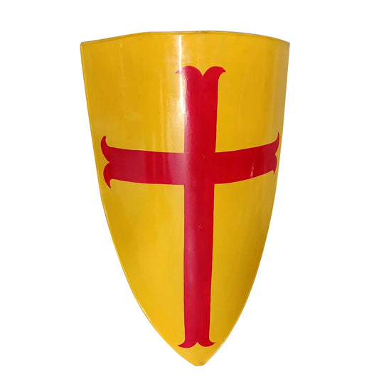 Medieval Red Cross Crusader Yellow Templar Knight Shield - collectiblegiftitems