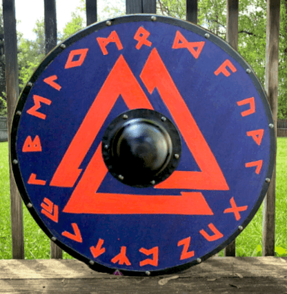 Glatter roter Valknut-Wikingerschild, 24" 