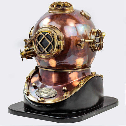 Diving Helmet With Wooden Base DH07 - collectiblegiftitems