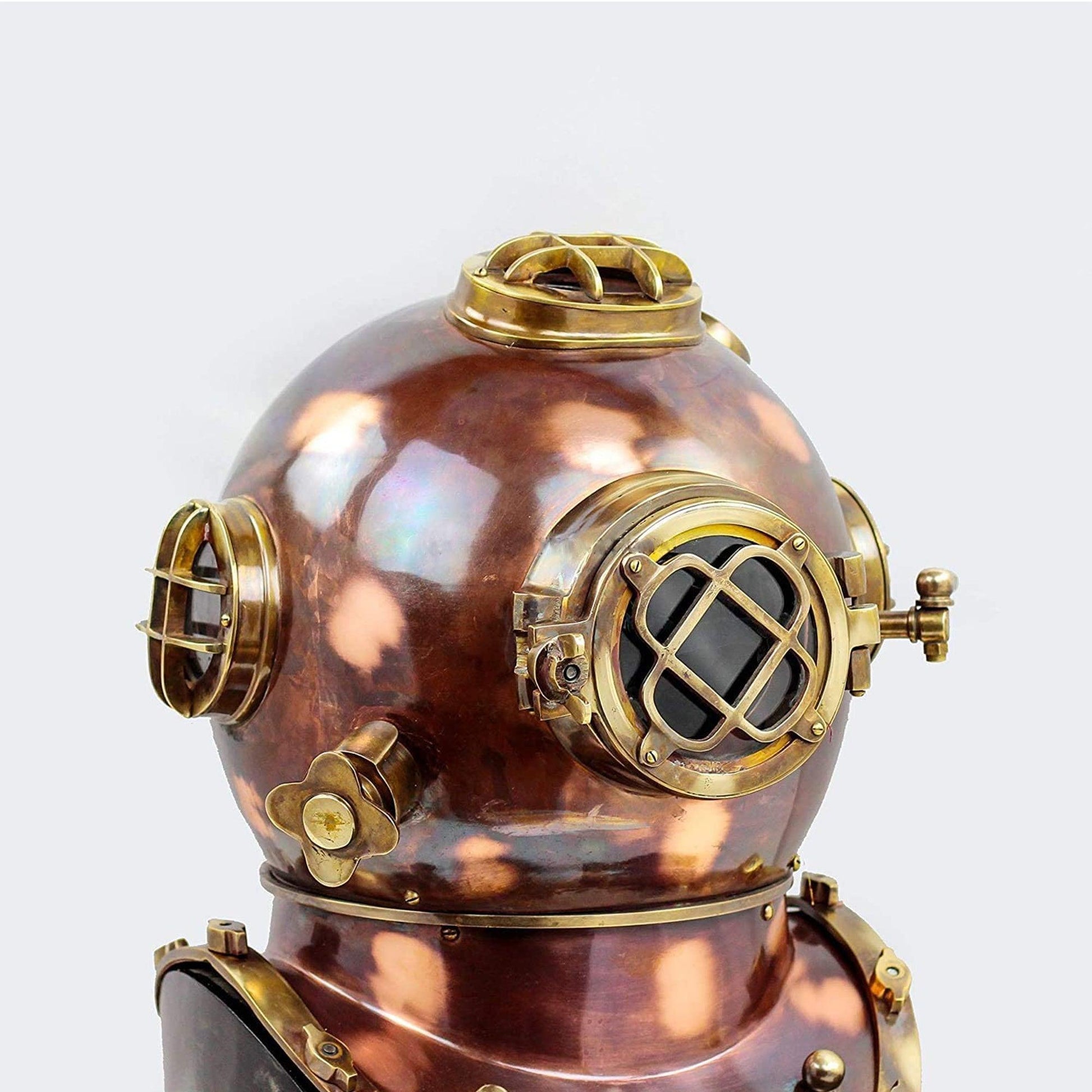 Diving Helmet With Wooden Base DH07 - collectiblegiftitems