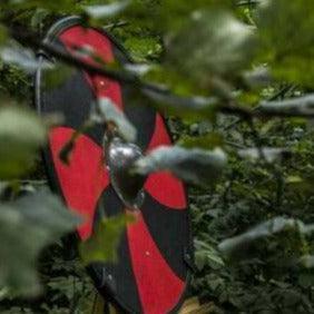 Glattes Wikingerschild aus Holz und Stahl - LARP-Mittelalterschild, 24"