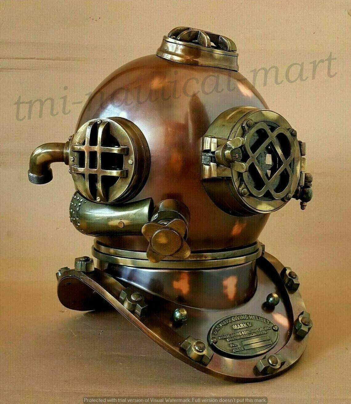 US Navy Mark V Antique Scuba Diving Helmet Replica for Collectors and Enthusiasts - collectiblegiftitems