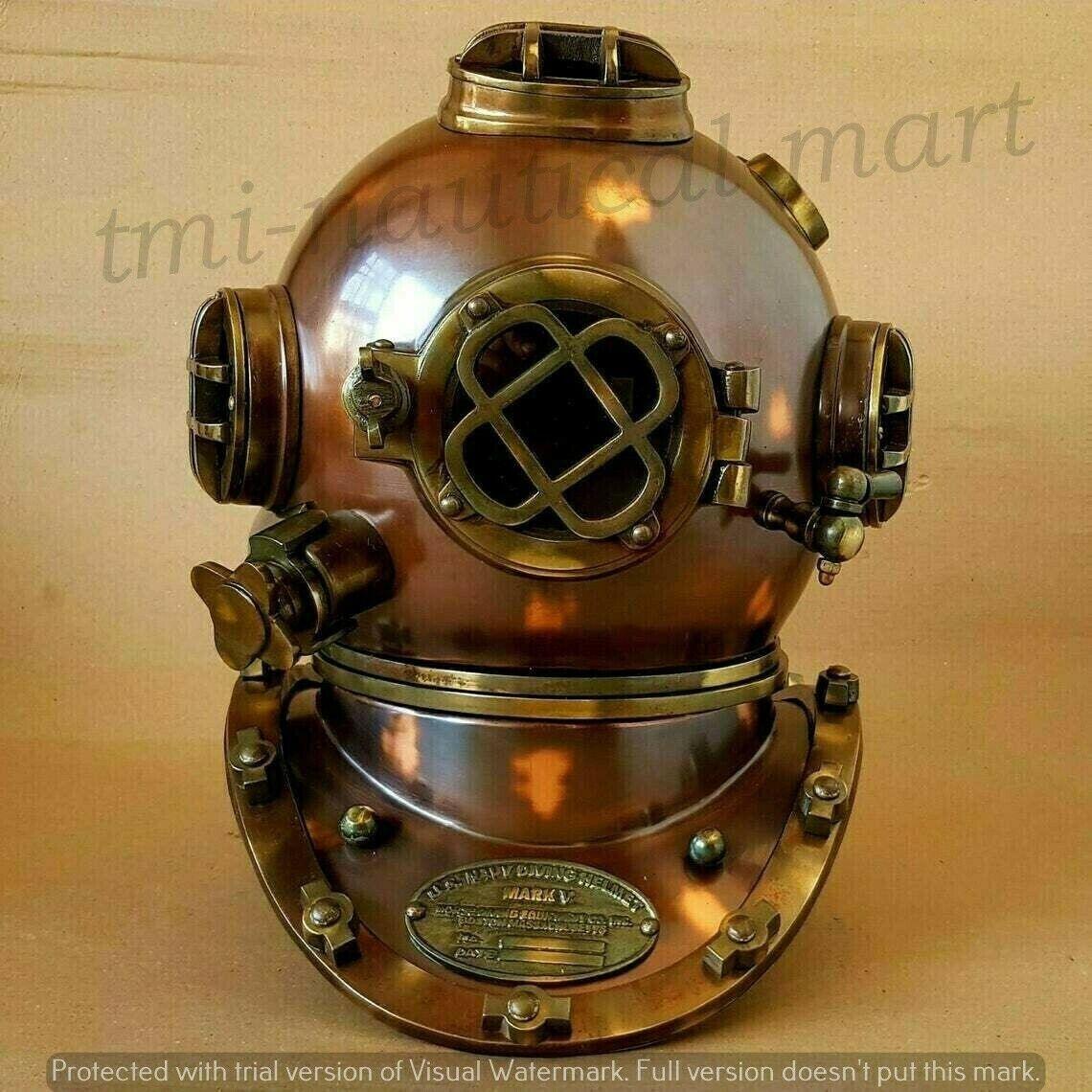 US Navy Mark V Antique Scuba Diving Helmet Replica for Collectors and Enthusiasts - collectiblegiftitems