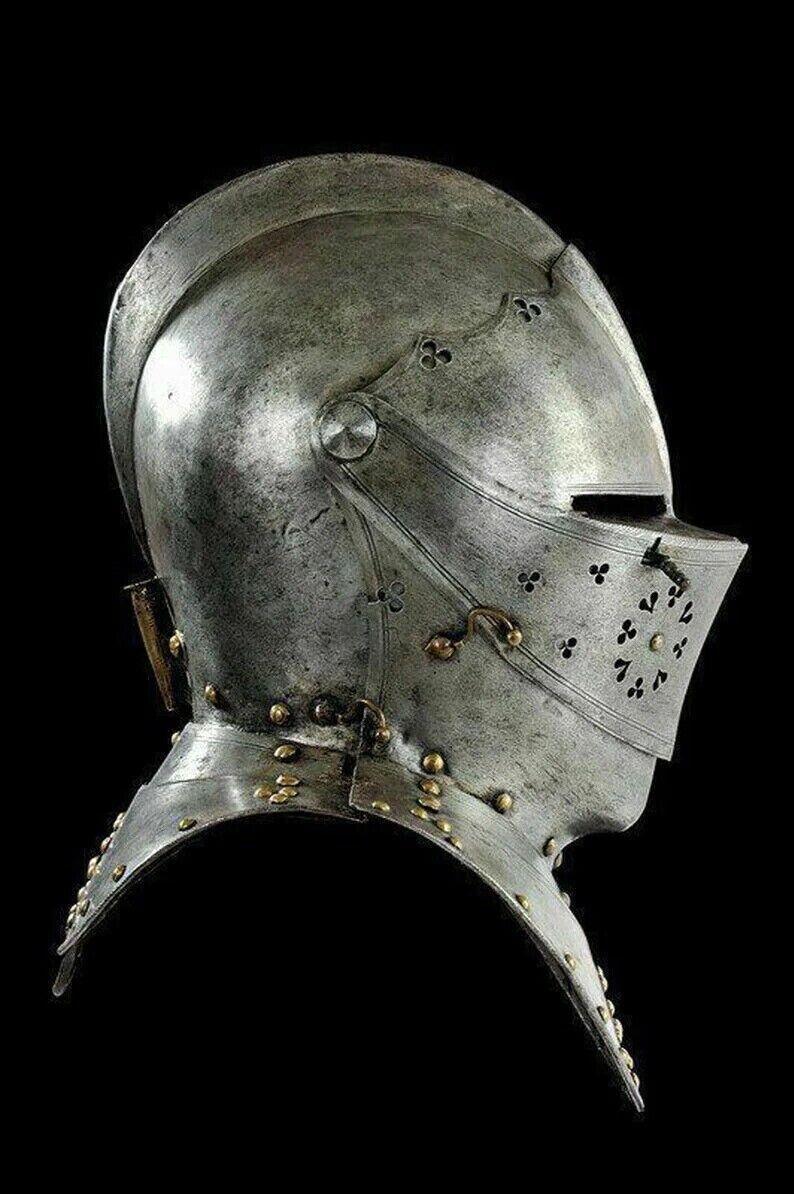 Medieval Helmet Replica best look 18GA SCA LARP Medieval Knight Tournament Close Armor Helmet - collectiblegiftitems