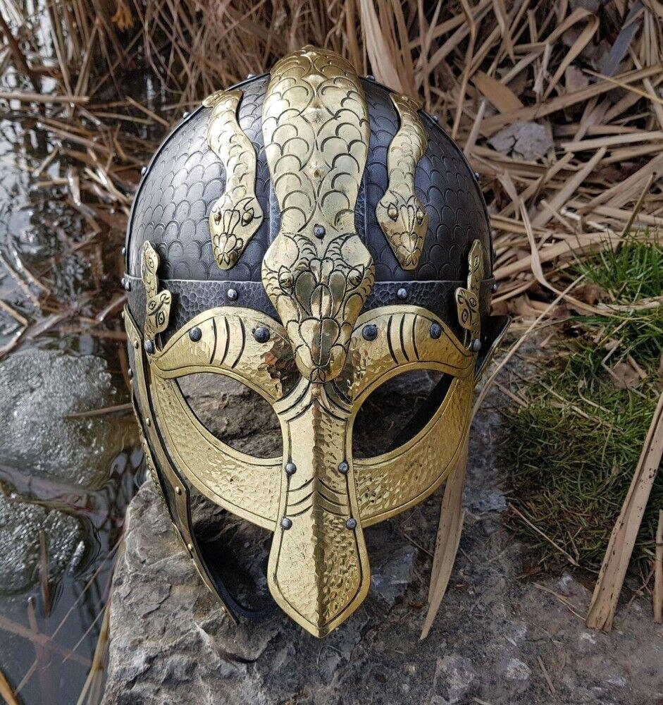 16GA SCA LARP Medieval Hardened FENCES WICKES Norman Viking Helmet Replica II - collectiblegiftitems