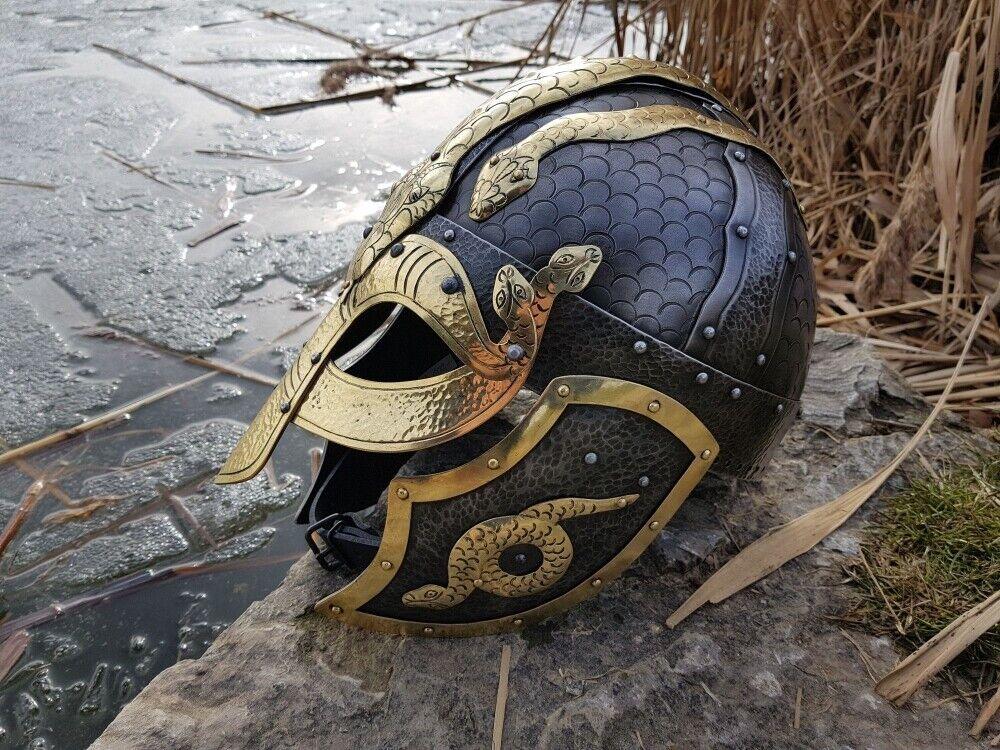 16GA SCA LARP Medieval Hardened FENCES WICKES Norman Viking Helmet Replica II - collectiblegiftitems