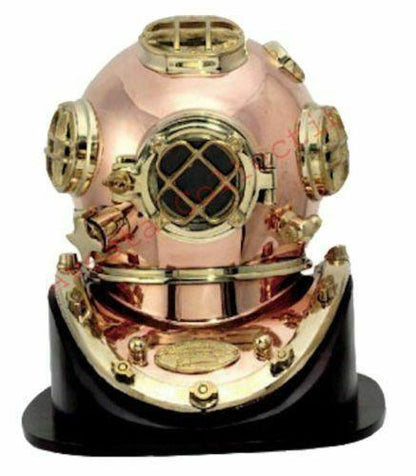 Premium 100% Brass & Copper Exclusive Mark v Replica Helmet Limited Edition- Free Wooden Base - collectiblegiftitems