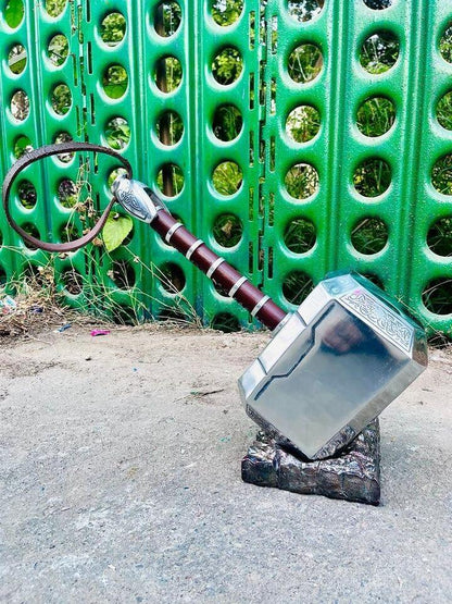 Thor Hammer Mjolnir Prop Replica 1:1 Solid Power Authentic Avengers Perfect for Gift, Collectors, Halloween, and Cosplay - collectiblegiftitems