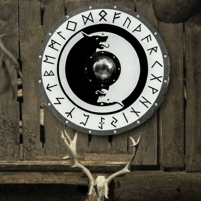 Glatter Wikingerschild von Sköll und Hati, 24" 